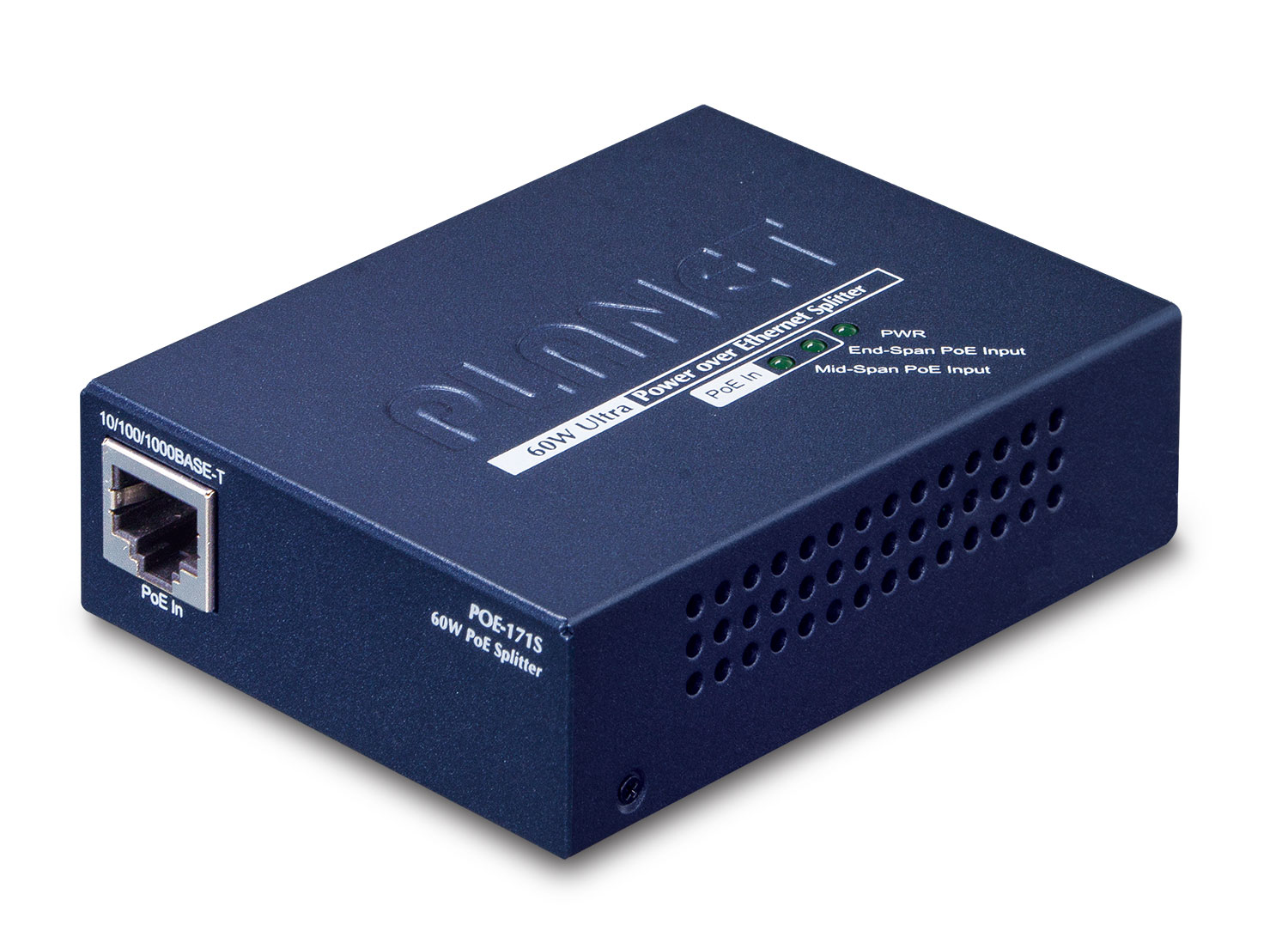 PLANET POE-171S network splitter Power over Ethernet (PoE) Blue