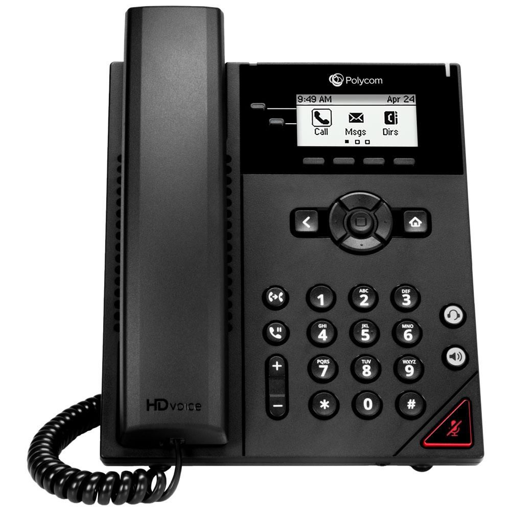 Poly VVX 150 2-line Desktop Business IP Phone with dual 10/100 Ethernet ports. PoE only. Ships without power supply. 3 year p - EOL