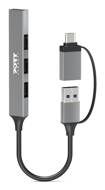 Port Designs 900160 interface hub USB Type-C 5000 Mbit/s Silver
