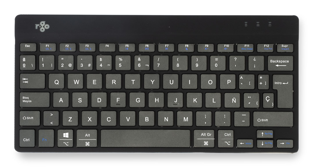 R-Go Tools Ergonomic keyboard R-Go Compact Break, compact keyboard with break software, QWERTY (ES), Bluetooth, black
