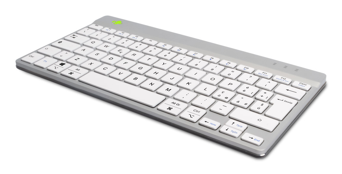 R-Go Tools Ergonomic keyboard R-Go Compact Break, compact keyboard with break software, QWERTY (IT), Bluetooth, white