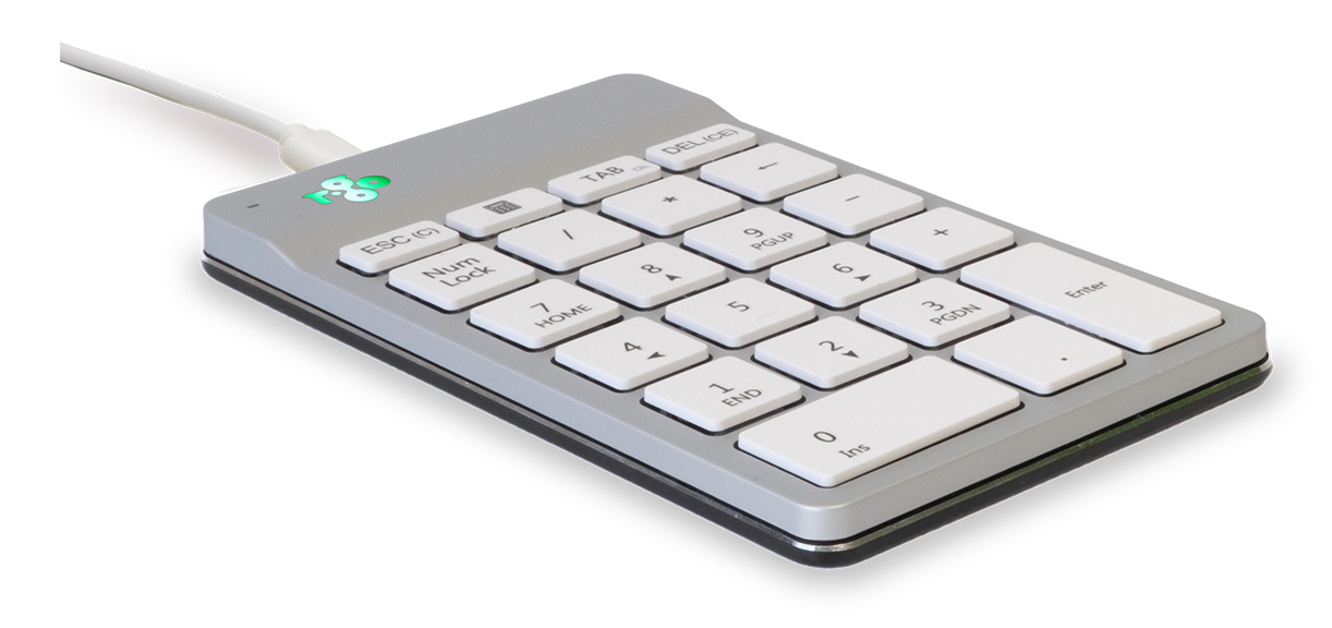 R-Go Tools Numeric keypad R-Go Numpad Break, ergonomic numeric keypad with break software, wired, white