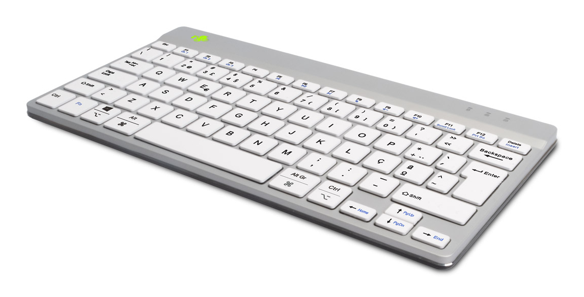 R-Go Tools Ergonomic keyboard R-Go Compact Break, compact keyboard with break software, QWERTY (PT), Bluetooth, white