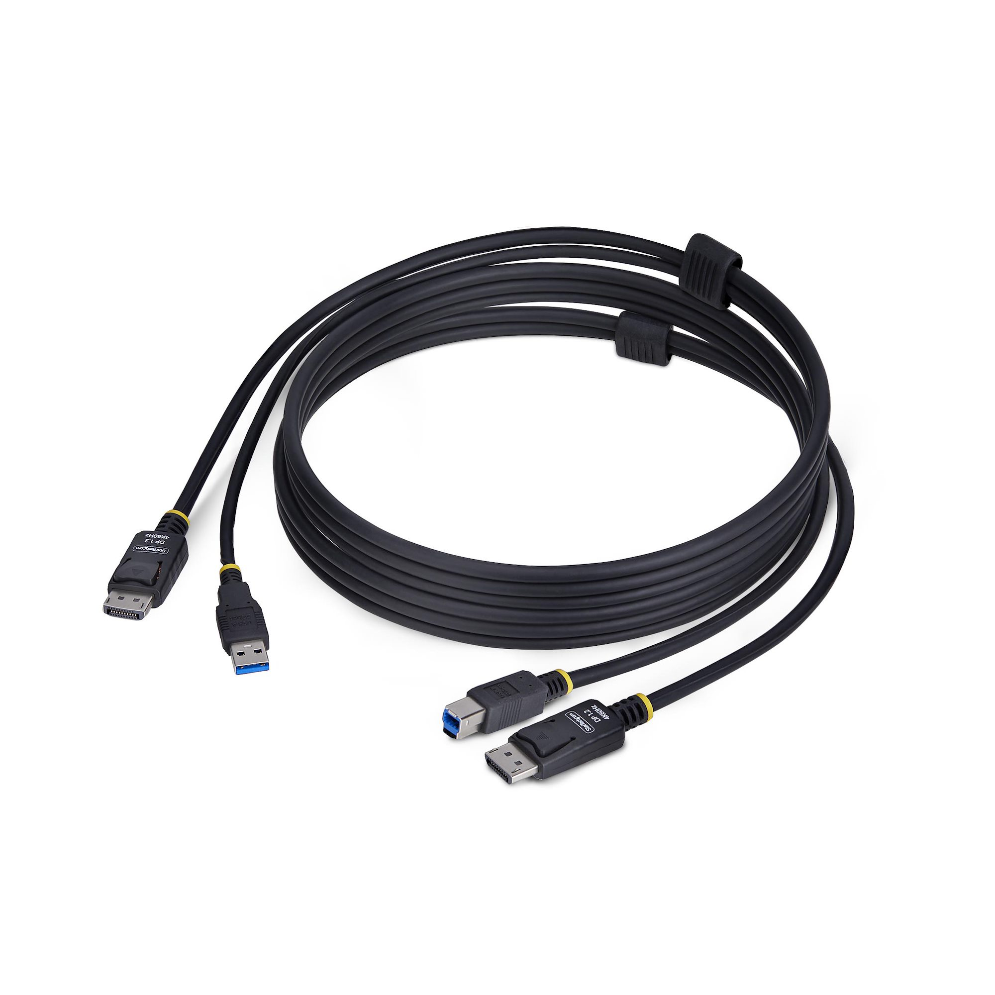 StarTech.com 6ft (1.8m) DisplayPort and USB 5Gbps KVM Cable, 4K 60Hz, Universally Compatible DP 1.2/USB 3.0 Combo Cable for KVM Switches