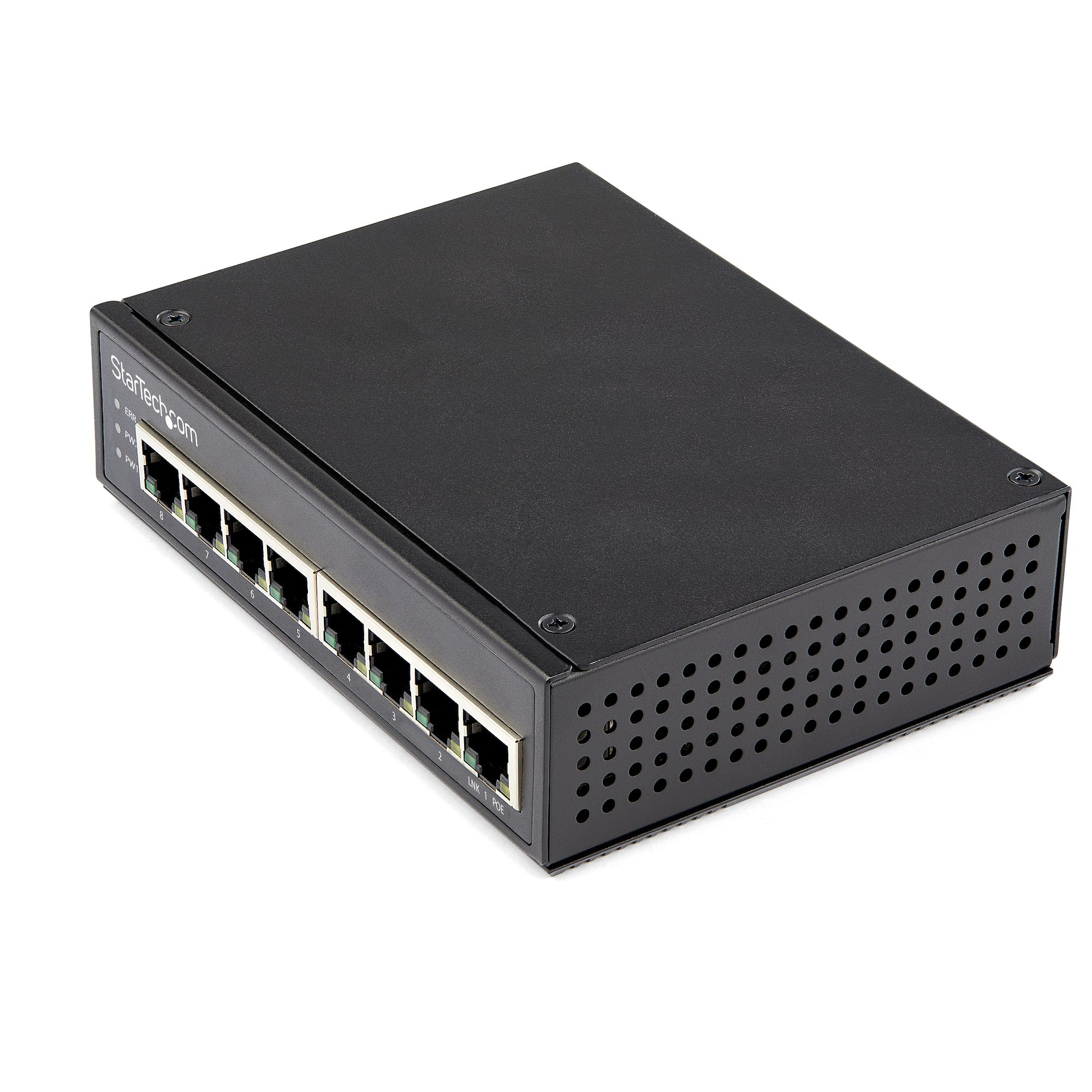 StarTech.com Industrial 8 Port Gigabit PoE Switch - 30W - Power Over Ethernet Switch - GbE PoE+ Unmanaged Switch - Rugged High Power Gigabit Network Switch IP-30/-40 C to 75 C