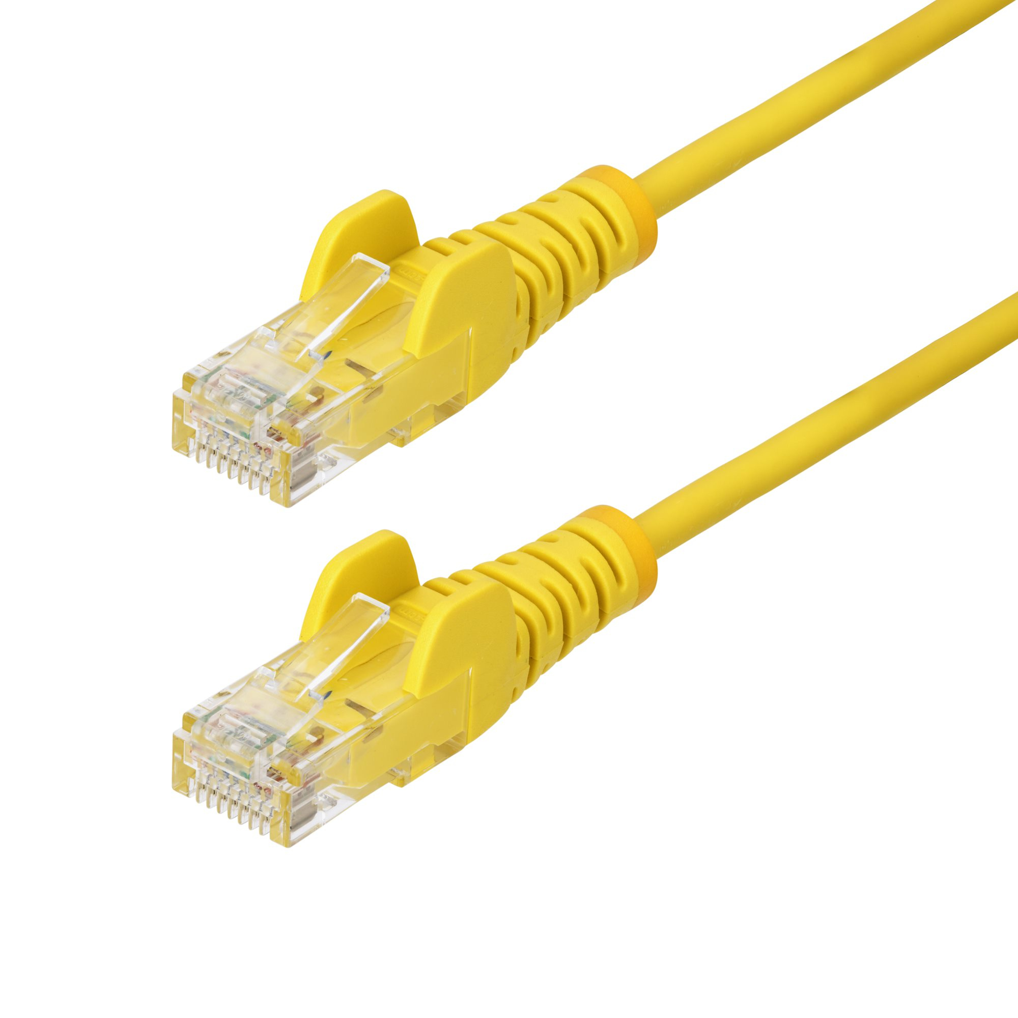 StarTech.com 1m Yellow Slim CAT6 Ethernet Cable, Snagless, 100W PoE, UTP, LSZH, 28AWG Pure Bare Copper Wire, Slim RJ45 Network Patch Cord w/Strain Reliefs, Fluke Tested