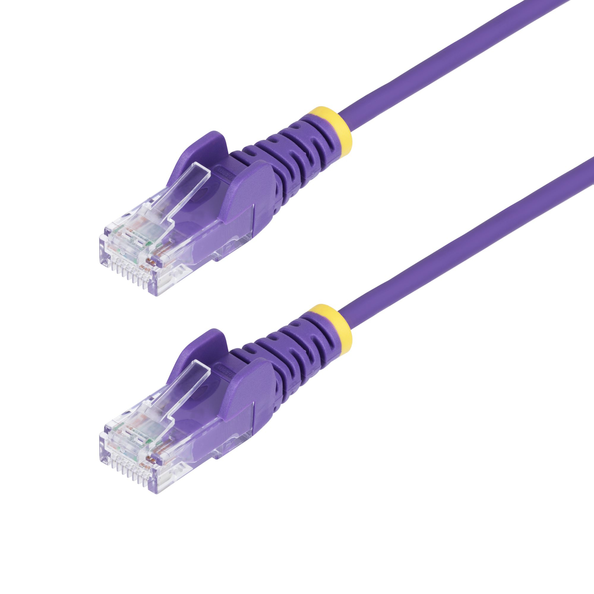 StarTech.com 1.5m Purple Slim CAT6 Ethernet Cable, Snagless, 100W PoE, UTP, LSZH, 28AWG Pure Bare Copper Wire, Slim RJ45 Network Patch Cord w/Strain Reliefs, Fluke Tested