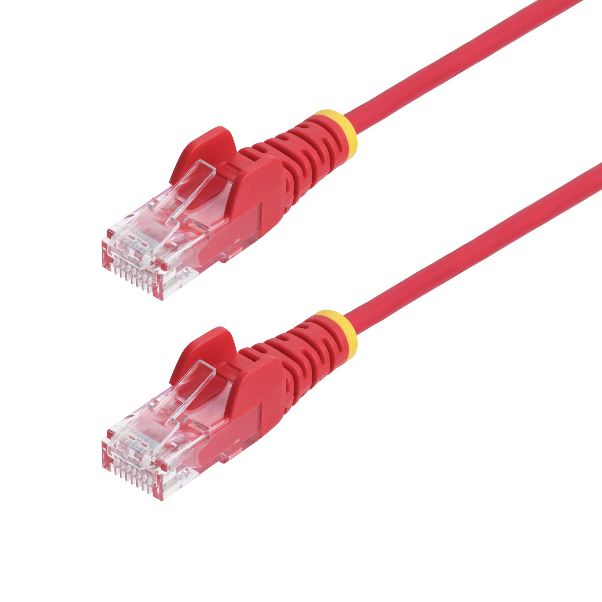 StarTech.com 2m Red Slim CAT6 Ethernet Cable, Snagless, 100W PoE, UTP, LSZH, 28AWG Pure Bare Copper Wire, Slim RJ45 Network Patch Cord w/Strain Reliefs, Fluke Tested