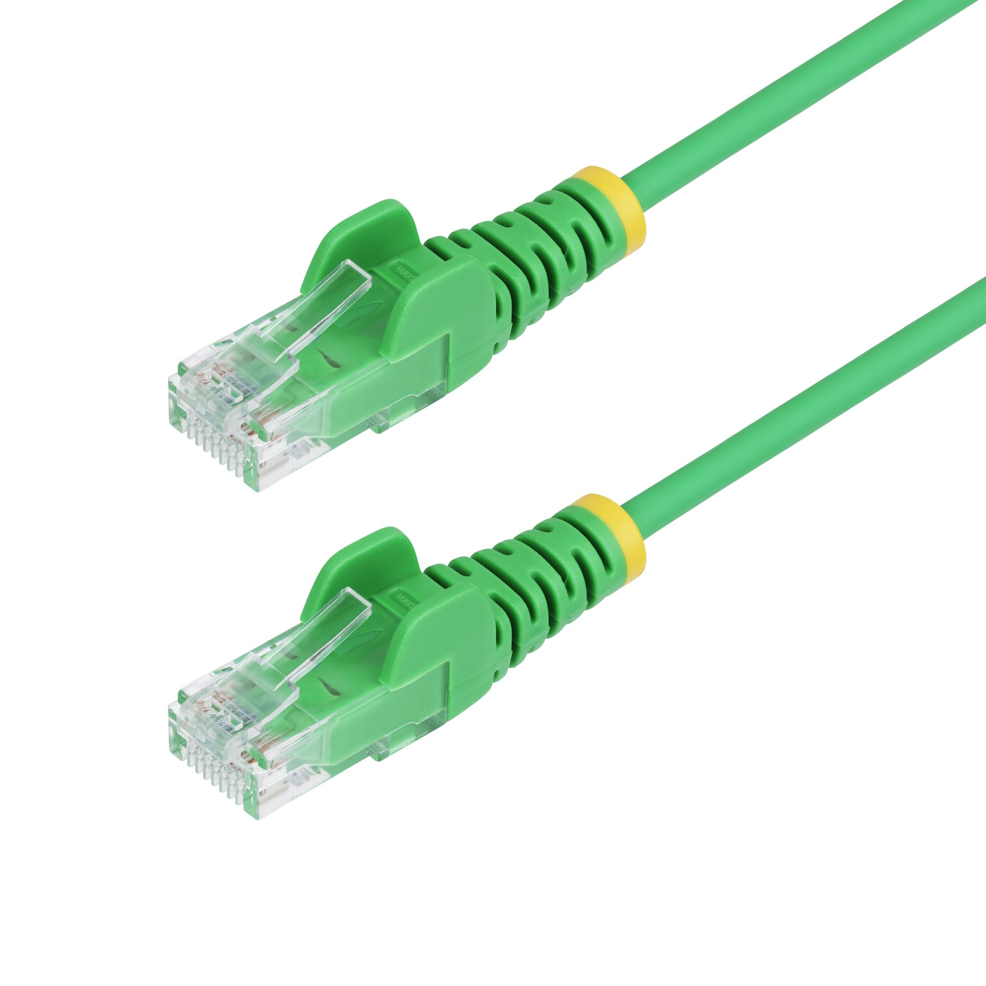 StarTech.com 2.5m Green Slim CAT6 Ethernet Cable, Snagless, 100W PoE, UTP, LSZH, 28AWG Pure Bare Copper Wire, Slim RJ45 Network Patch Cord w/Strain Reliefs, Fluke Tested
