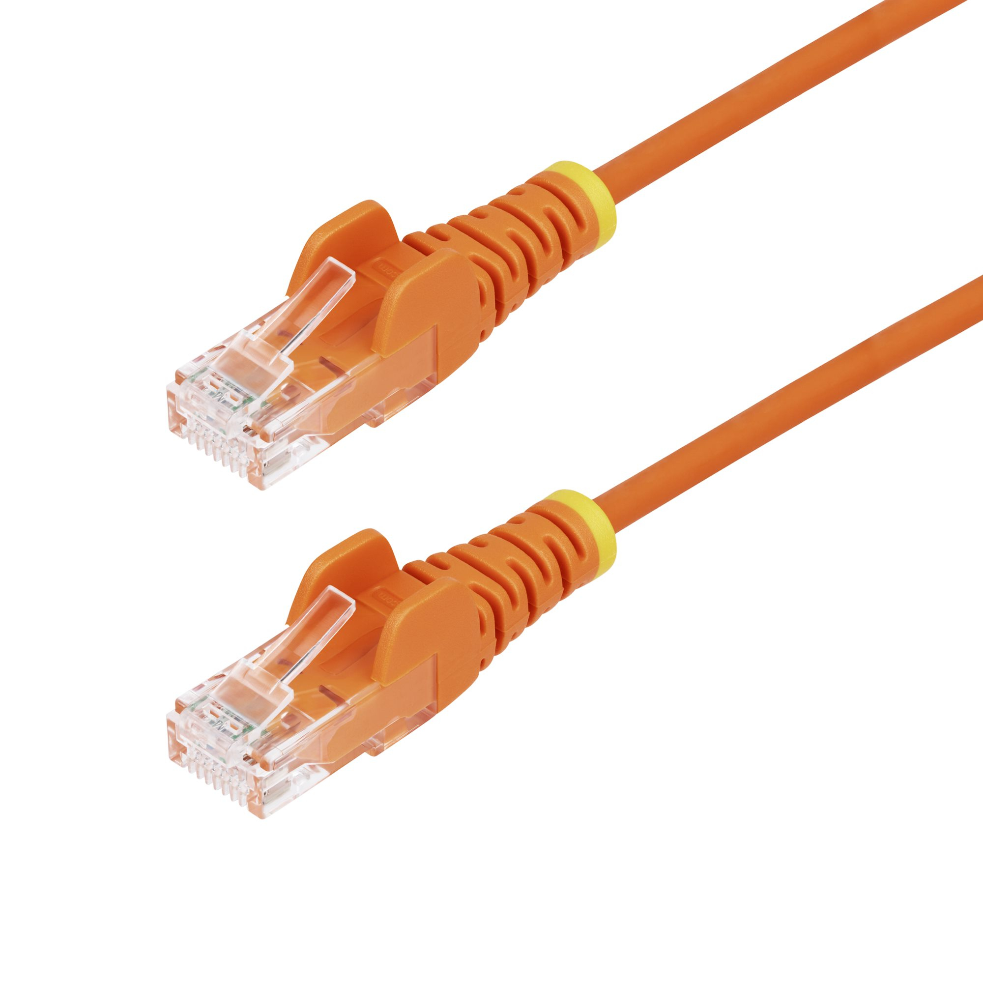 StarTech.com 50cm Orange Slim CAT6 Ethernet Cable, Snagless, 100W PoE, UTP, LSZH, 28AWG Pure Bare Copper Wire, Slim RJ45 Network Patch Cord w/Strain Reliefs, Fluke Tested