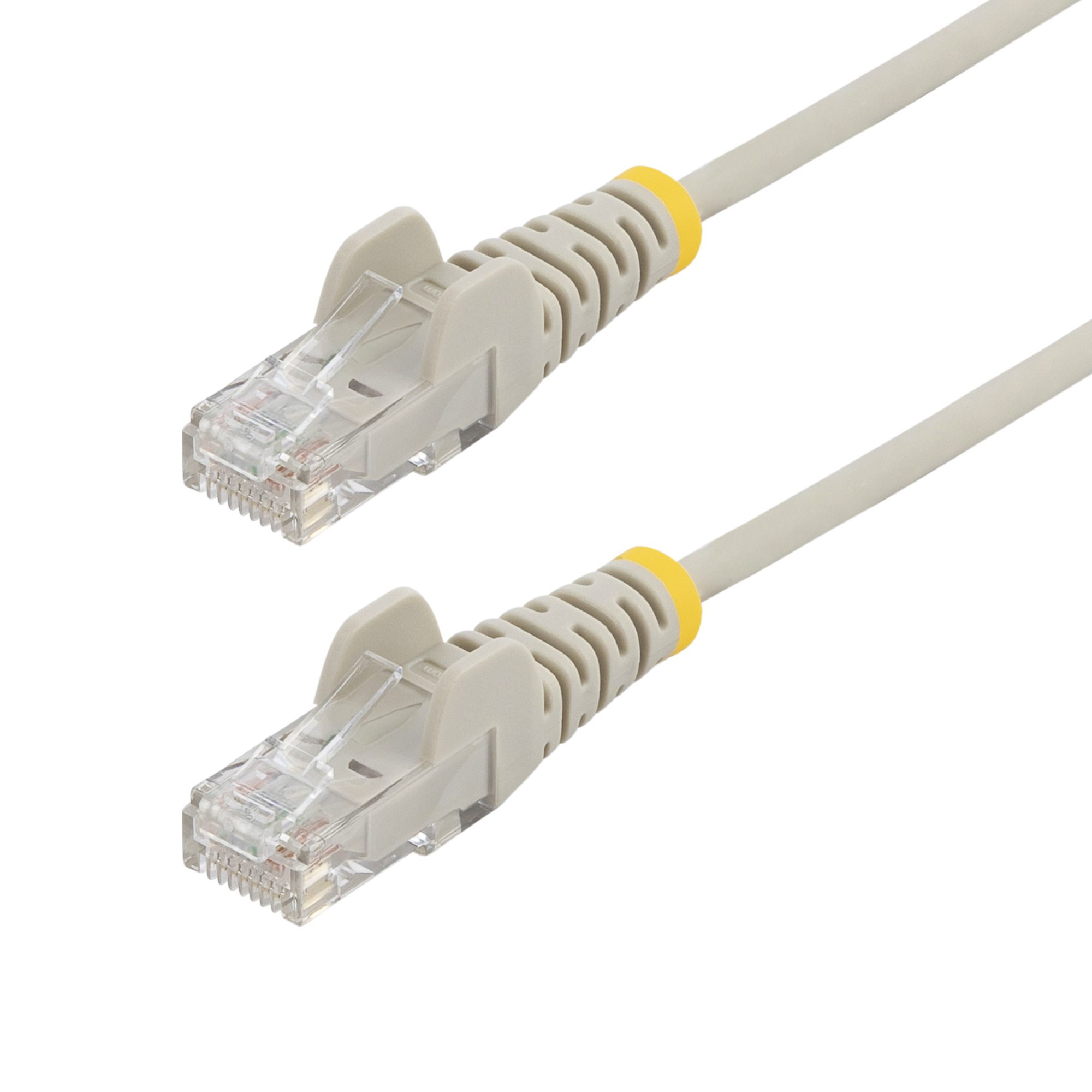 StarTech.com 5m Gray Slim CAT6 Ethernet Cable, Snagless, 100W PoE, UTP, LSZH, 28AWG Pure Bare Copper Wire, Slim RJ45 Network Patch Cord w/Strain Reliefs, Fluke Tested
