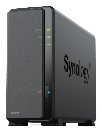 Synology DiskStation DS124 + 1 x HAT3300 12TB NAS Desktop Realtek RTD1619B 1 GB DDR4 HDD DiskStation Manager Black