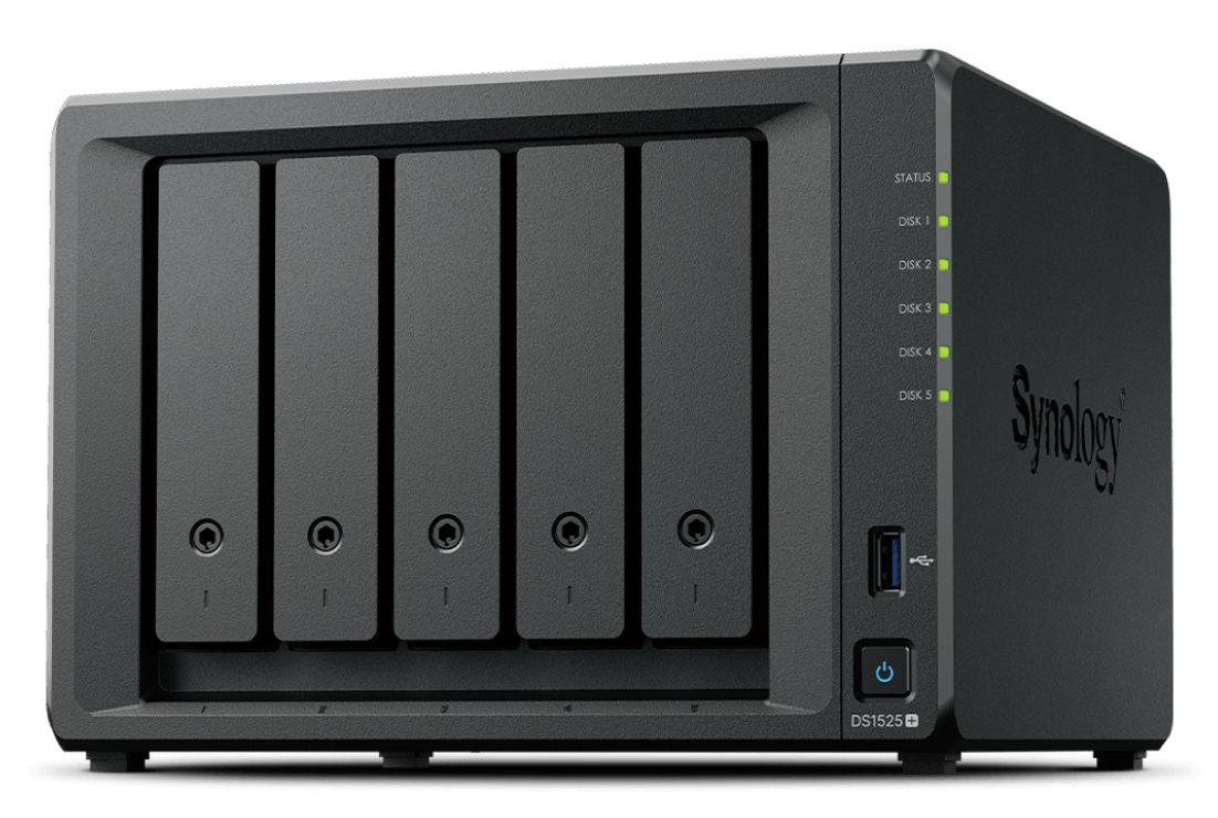 Synology DiskStation DS1525+ NAS/storage server Ryzen Embedded V1500B 8 GB DDR4 0 TB Black