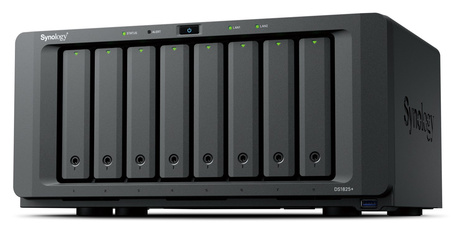 Synology DiskStation DS1825+ NAS/storage server Ryzen Embedded V1500B 8 GB DDR4 0 TB Black