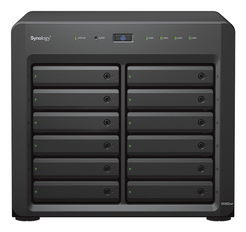 Synology DiskStation DS3622XS+ + 12x12TB NAS Desktop Intel® Xeon® D D-1531 16 GB DDR4 144 TB HDD DiskStation Manager Black