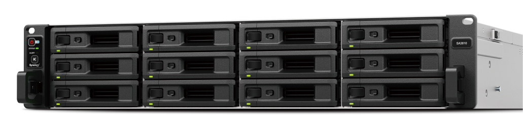 Synology SA SA3610 NAS/storage server Rack (2U) Intel® Xeon® D-1567 16 GB DDR4 0 TB DiskStation Manager Black, Grey