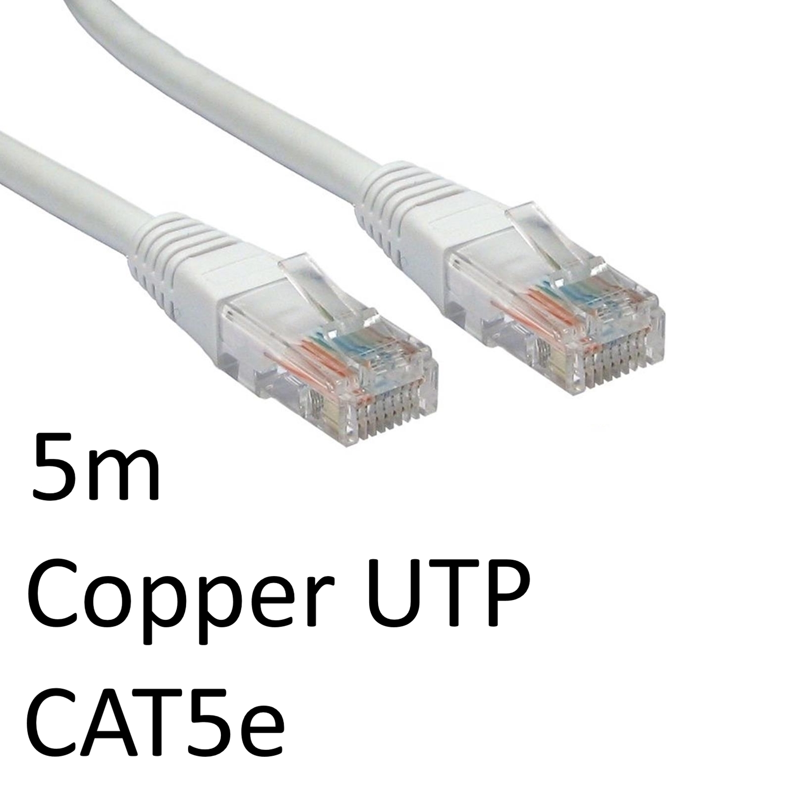 TARGET RJ45 (M) to RJ45 (M) CAT5e 5m White OEM Moulded Boot Copper UTP Network Cable