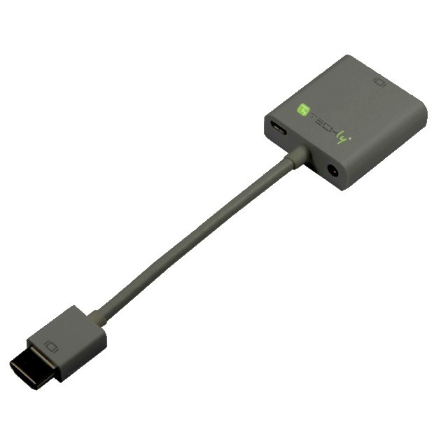 Techly IDATA-HDMI-VGA2AU video cable adapter 0.15 m VGA+3.5mm+Micro USB Black
