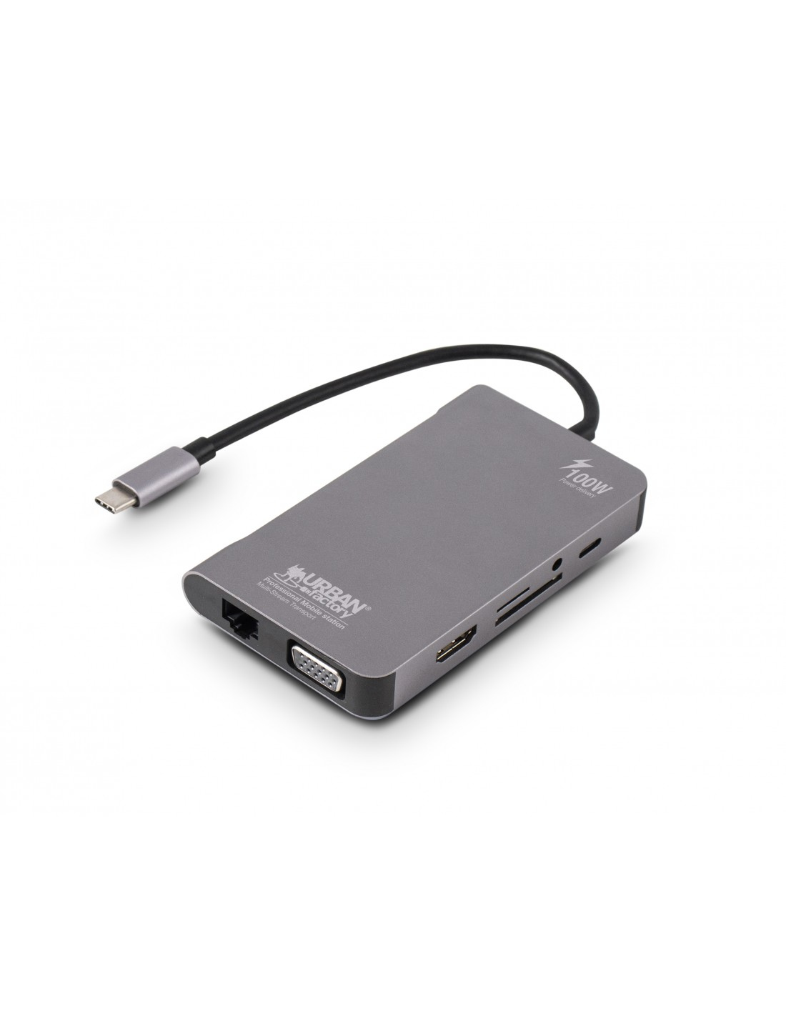 Urban Factory TCM16UF laptop dock/port replicator Wired USB 3.2 Gen 1 (3.1 Gen 1) Type-C Grey