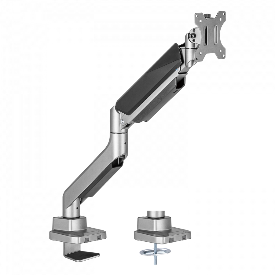V7 DM1HDS monitor mount / stand 124.5 cm (49") Desk Black, Silver