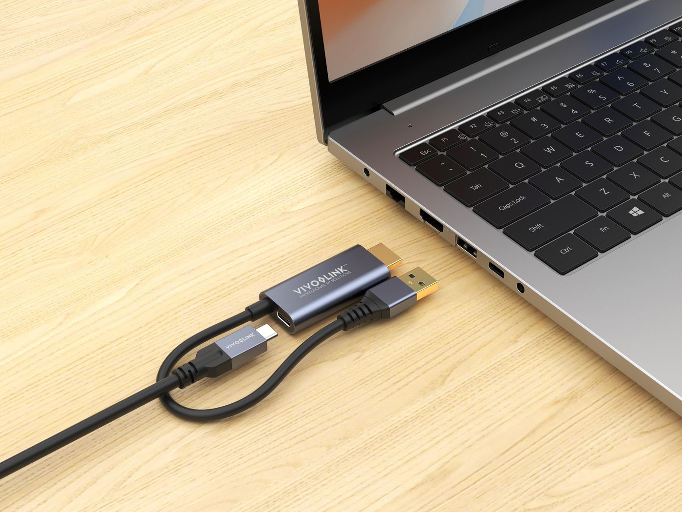 VivoLink HDMI & USB-A to USB-C Adapter