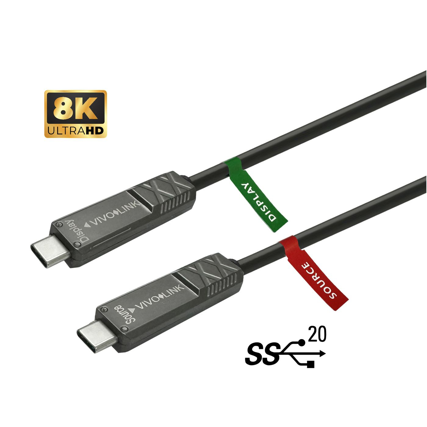 Vivolink PROUSBCMM15OP USB cable USB 3.2 Gen 2 (3.1 Gen 2) 15 m USB C Black