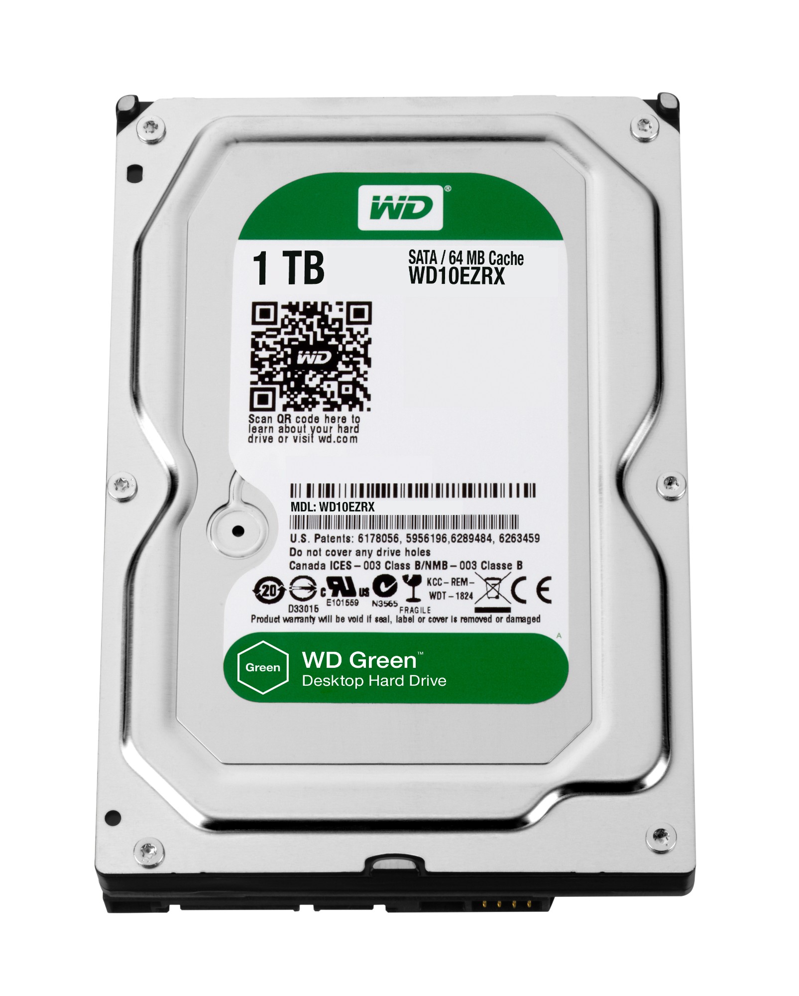 Western Digital Caviar Green 1TB internal hard drive 7200 RPM 64 MB 3.5" Serial ATA III