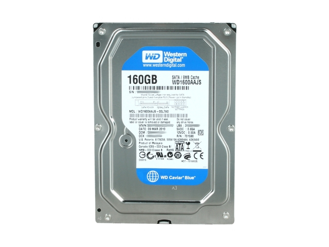 Western Digital Caviar Blue 160GB internal hard drive 7200 RPM 8 MB 3.5" Serial ATA II