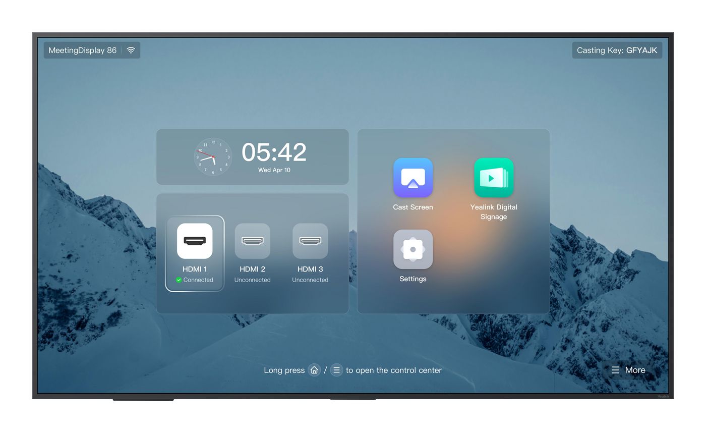 Yealink MeetingDisplay  for  MTR  System •        Special    installation  structure  for  MTR  device    to    simplify  installation  and  improve  efficiency •        One  touch  console  can  both  control  display  and    MTR  device •        Be